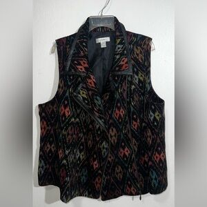 CJ Banks Vibrant Patterned Vest with Black Base